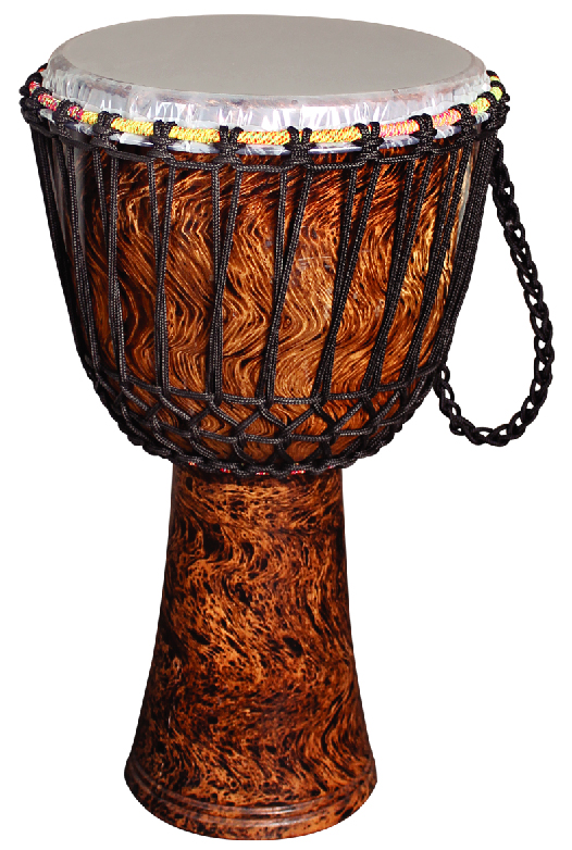 กลองเจมเบ้แกะสลักขันเชือก Djembe Wood Carve 11x27inch 